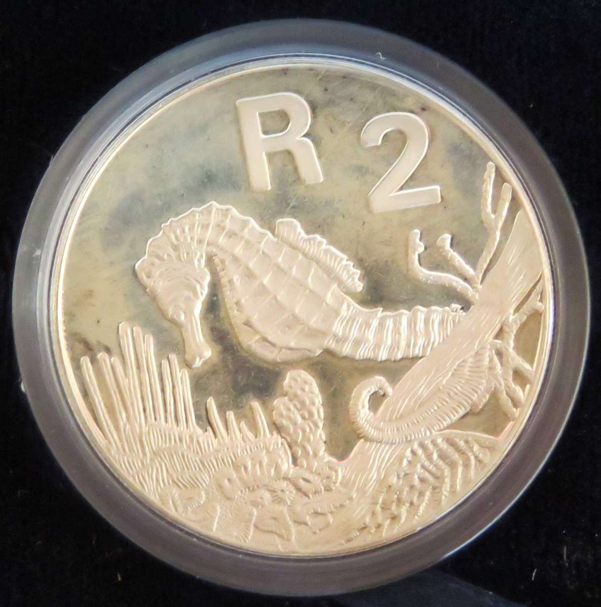 1997 1 Ounce  Silver Proof  R2 SEAHORSE in SAM BOX with COA-33.62 Grams 925 silver