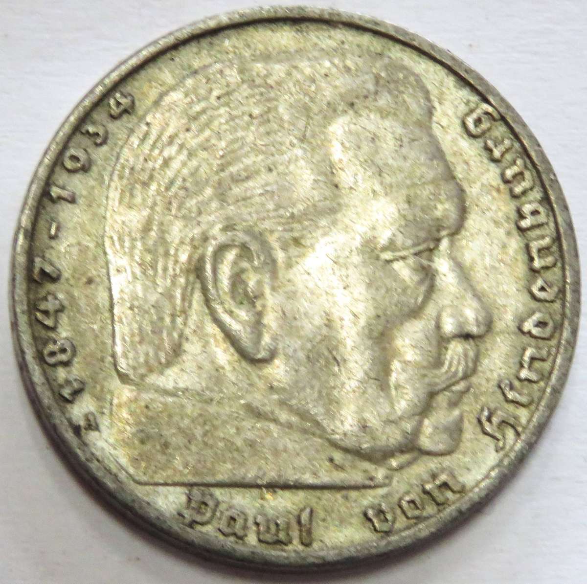 1936-A Germany 3rd Reich 5 Reichsmark