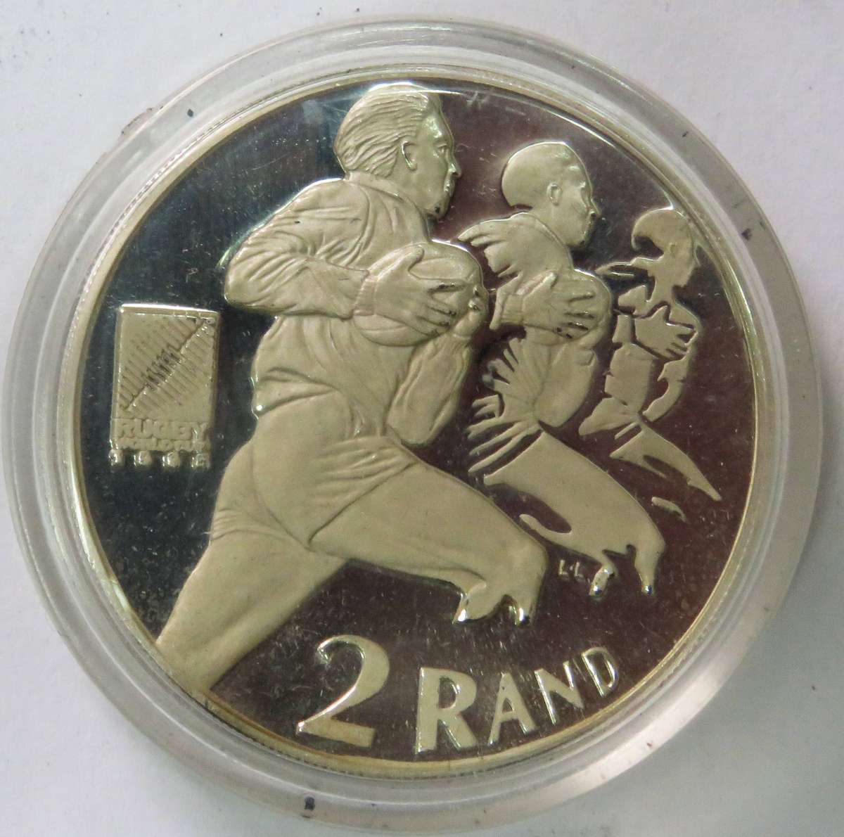 1995 1 Ounce  Silver Proof  R2 RUGBY in SAM BOX with COA-33.62 Grams 925 silver