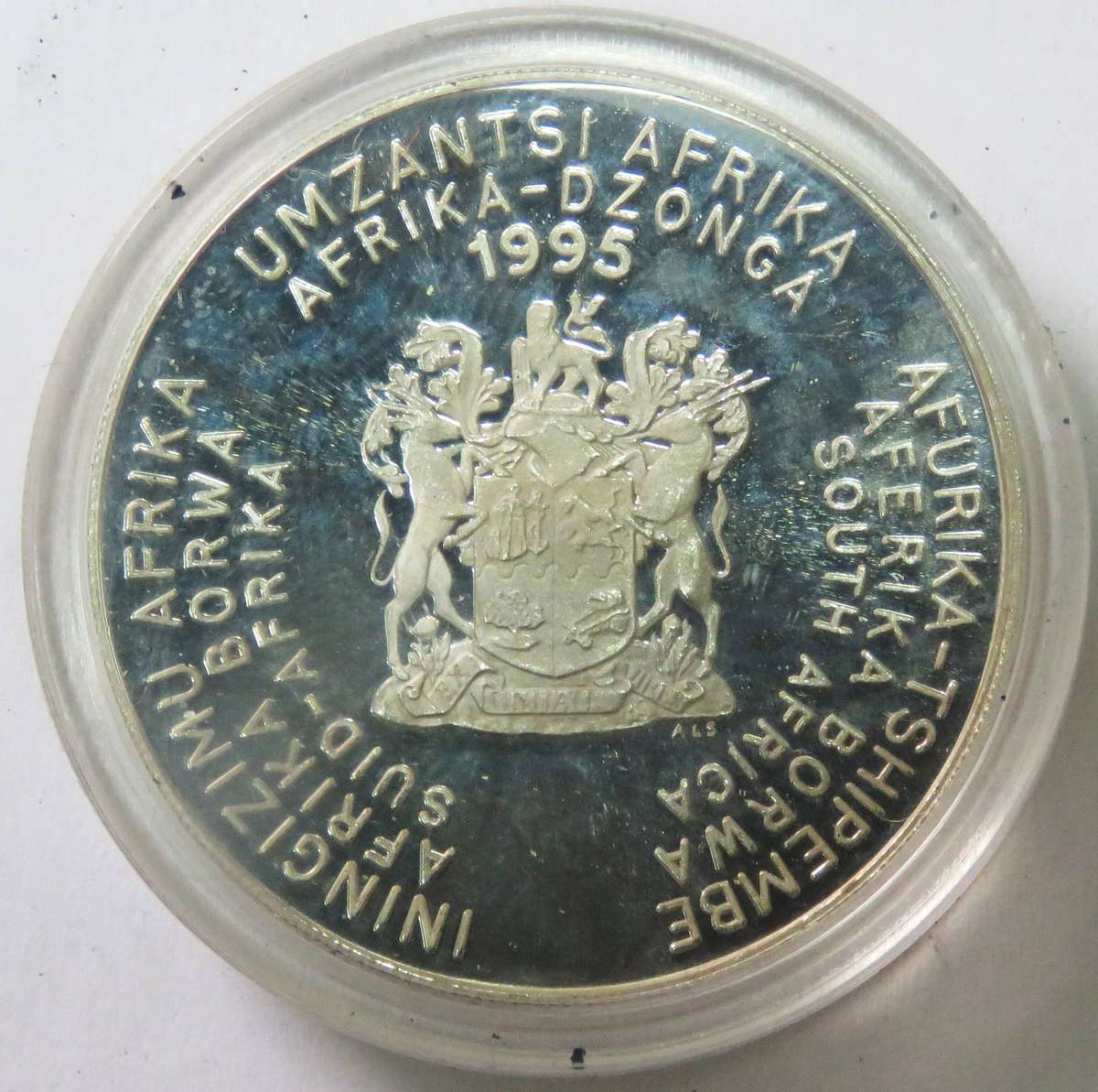 1995 1 Ounce  Silver Proof  R2 RUGBY in SAM BOX with COA-33.62 Grams 925 silver