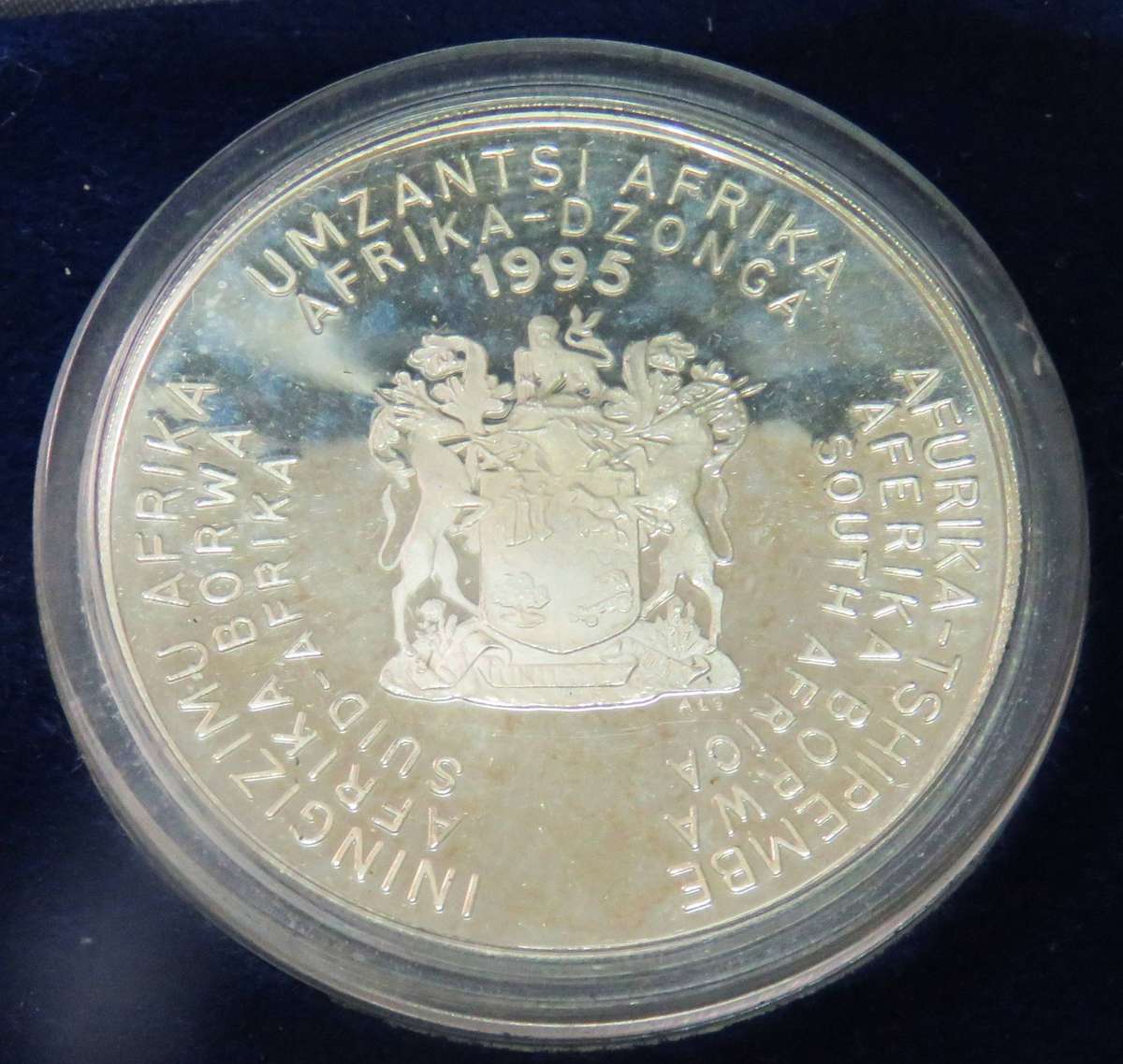 1995 1 Ounce  Silver Proof  R2 RUGBY in SAM BOX with COA-33.62 Grams 925 silver