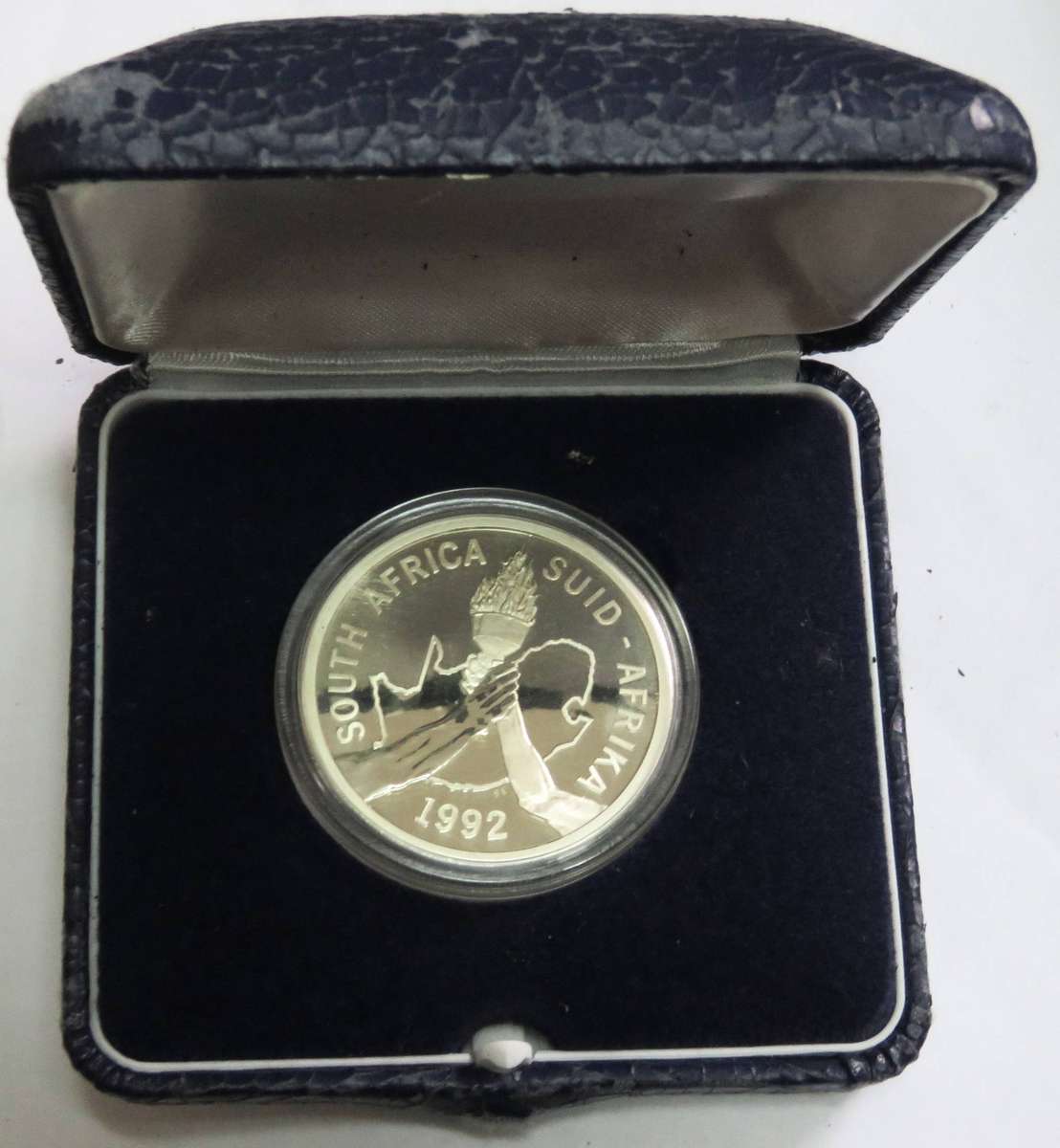 1992 1 Ounce Silver Proof  R2 BARCELONA in SAM BOX 33.62 Grams 925 silver