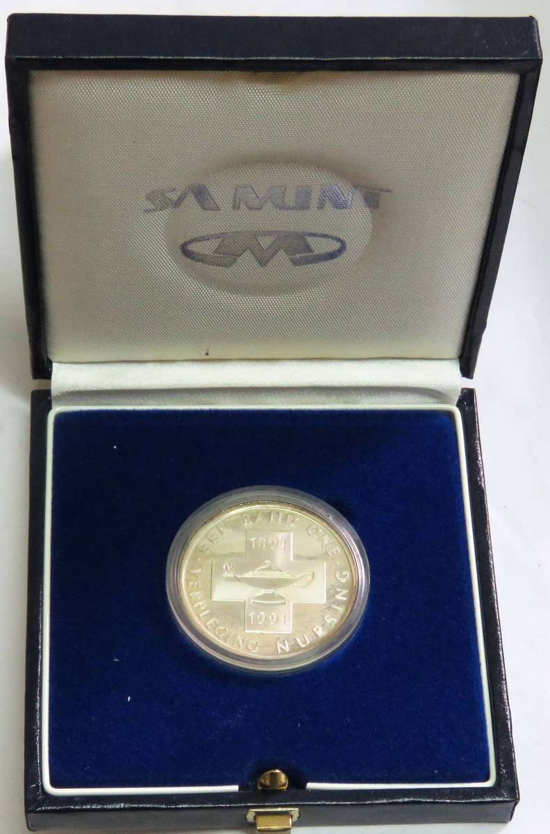 1991 Silver Proof 1 Rand NURSING in original capsule and SAM box as issued