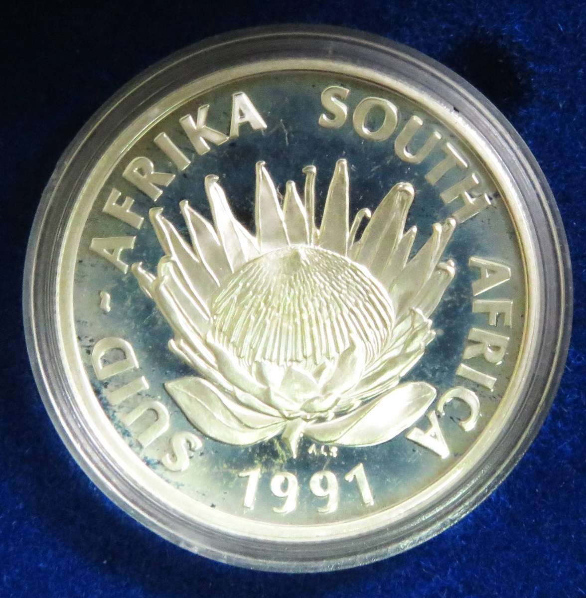 1991 Silver Proof 1 Rand NURSING in original capsule and SAM box as issued