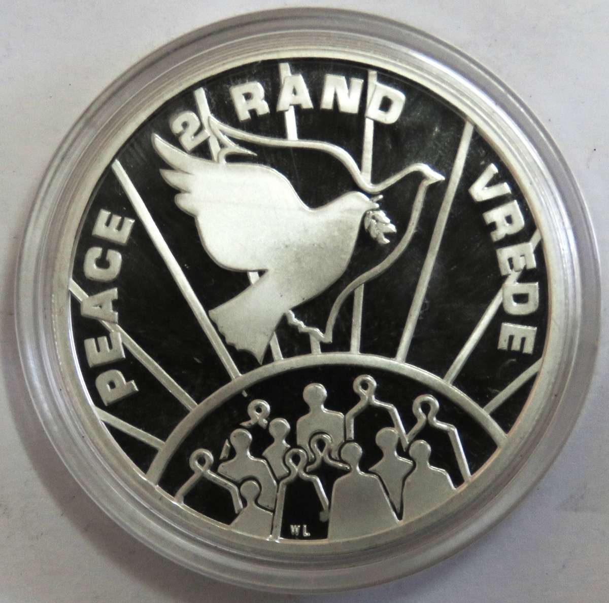 1993 1 Ounce  Silver Proof  R2 PEACE in SAM BOX 33.62 Grams 925 silver