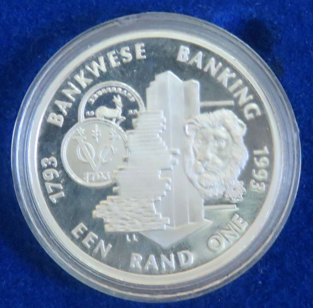 19931 Silver Proof 1 Rand BANKING in original capsule and SAM box as issued