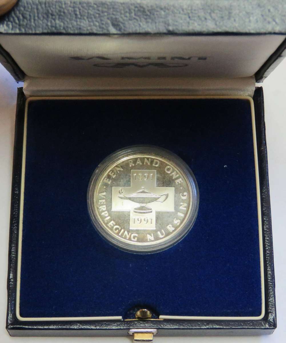1991 Silver Proof 1 Rand NURSING in original capsule and SAM box as issued