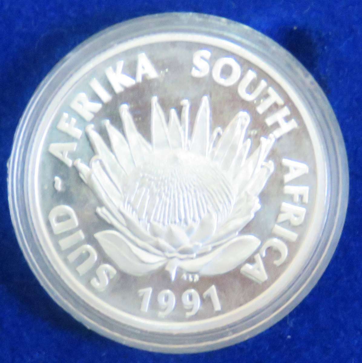 1991 Silver Proof 1 Rand NURSING in original capsule and SAM box as issued