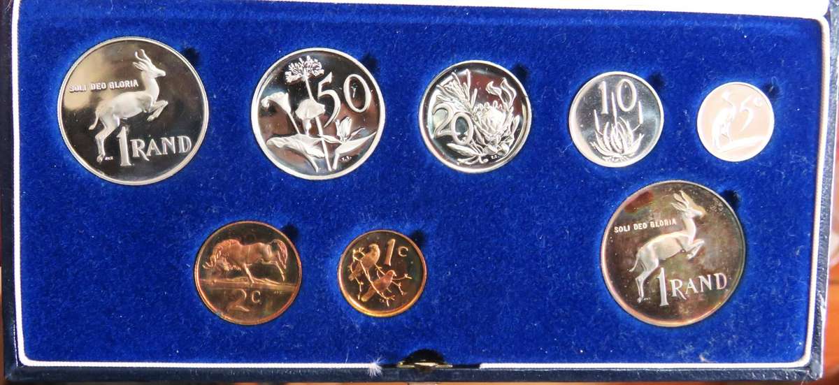 1987 Republic of South Africa Proof set in SAM BOX with Silver Rand