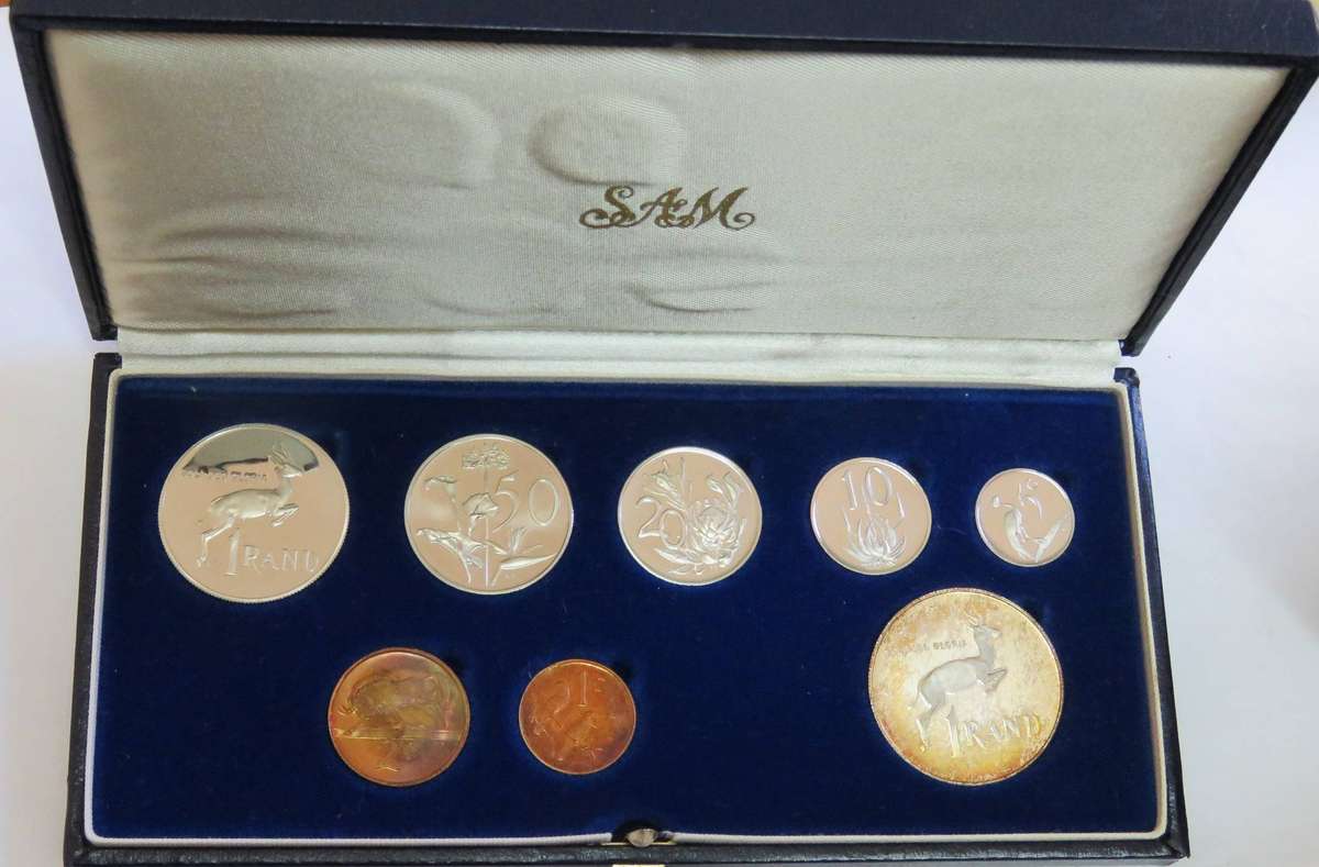 1984 Republic of South Africa Proof set in SAM BOX with Silver Rand