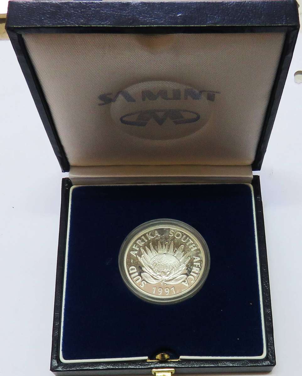 1991 Silver Proof 1 Rand NURSING in original capsule and SAM box as issued