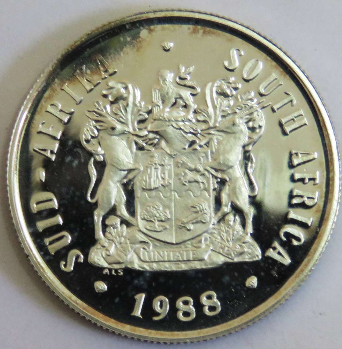 1988 Silver Proof 1 Rand HUGUENOTS