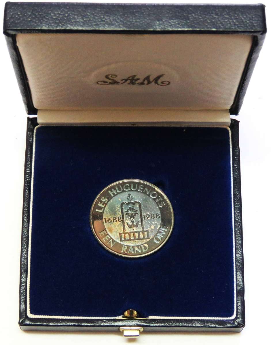 1988 Silver Proof 1 Rand HUGUENOTS
