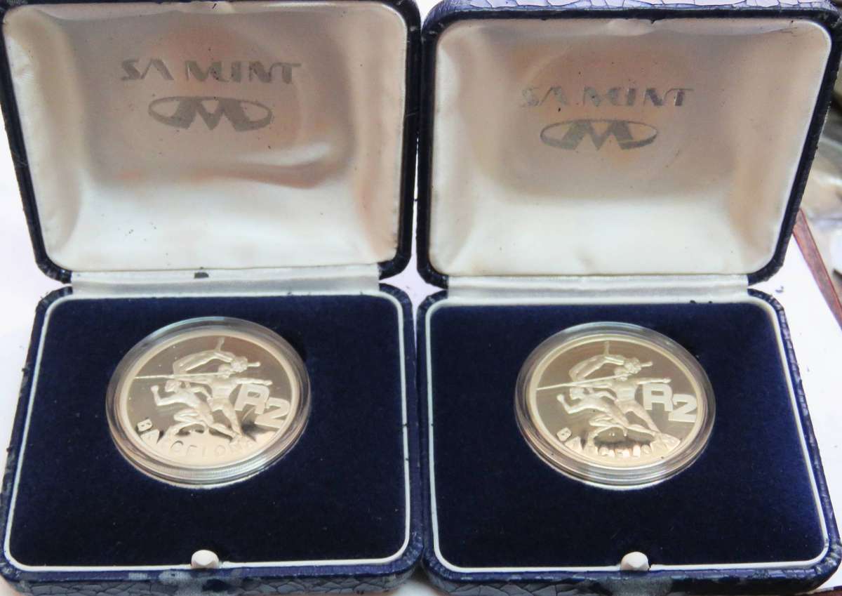 1992 1 Ounce Silver Proof  R2 BARCELONA in SAM BOX 33.62 Grams 925 silver-4 AVAILABLE