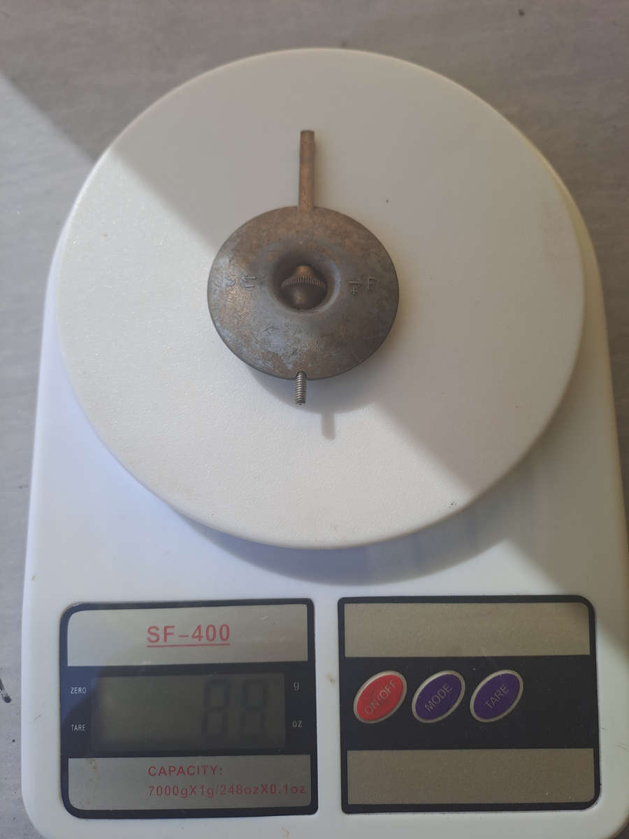 Mantle clock pendulum diam 50mm length 80mm weight 87g