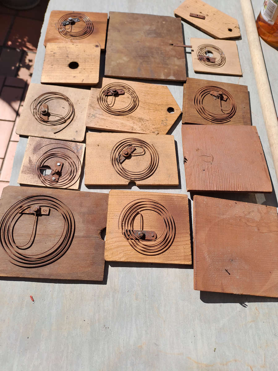 Job lot Cuckoo clock back plates with springs