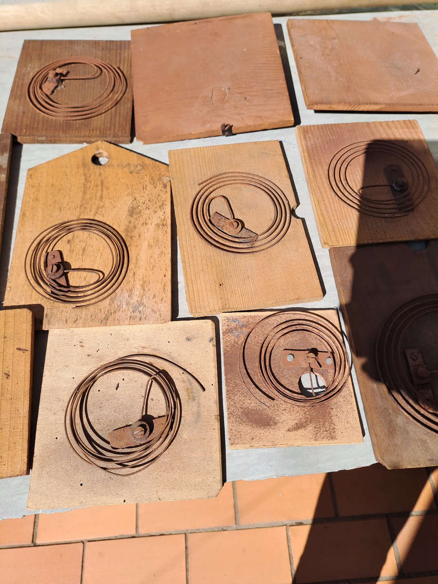 Job lot Cuckoo clock back plates with springs