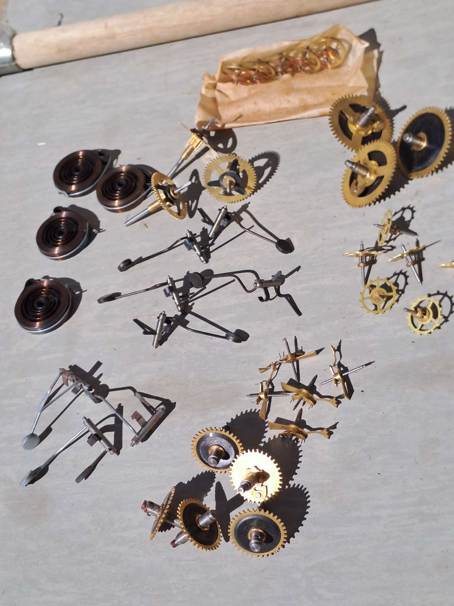 Job lot of new clock spares