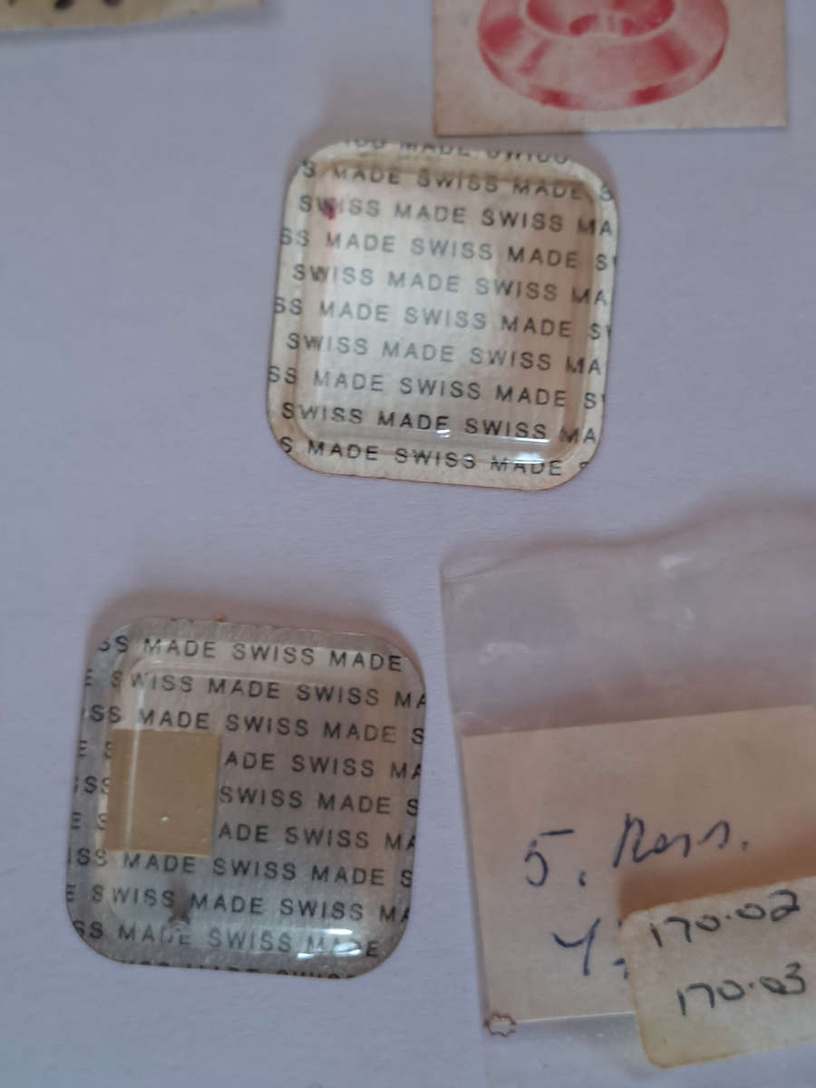 Lot of watch spares jewels springs settings Incabloc Favotite etc as per pictures