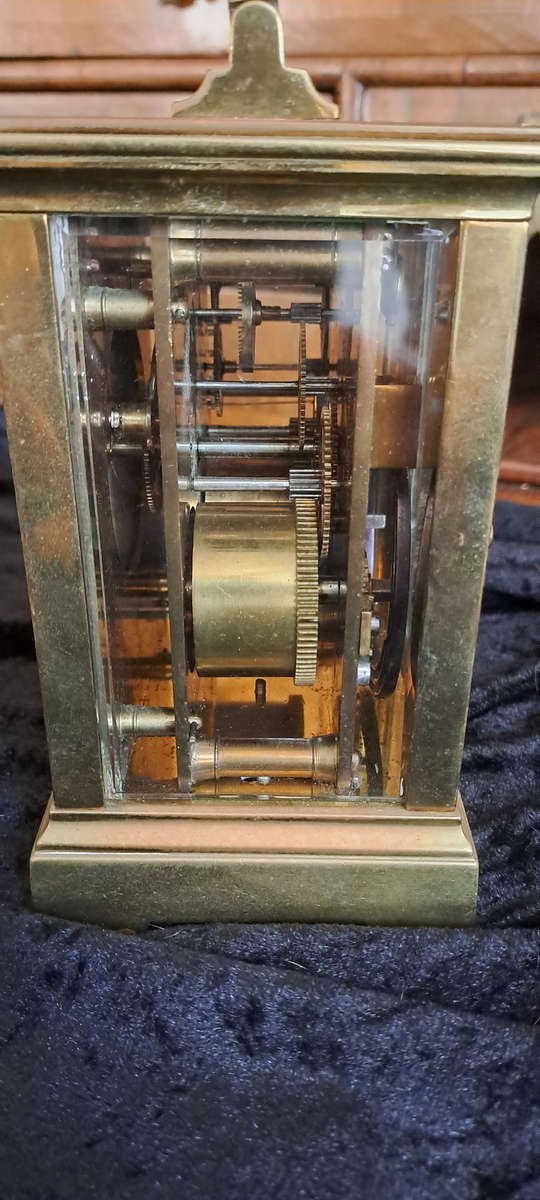 Antique large French brass  carriage clock with chime