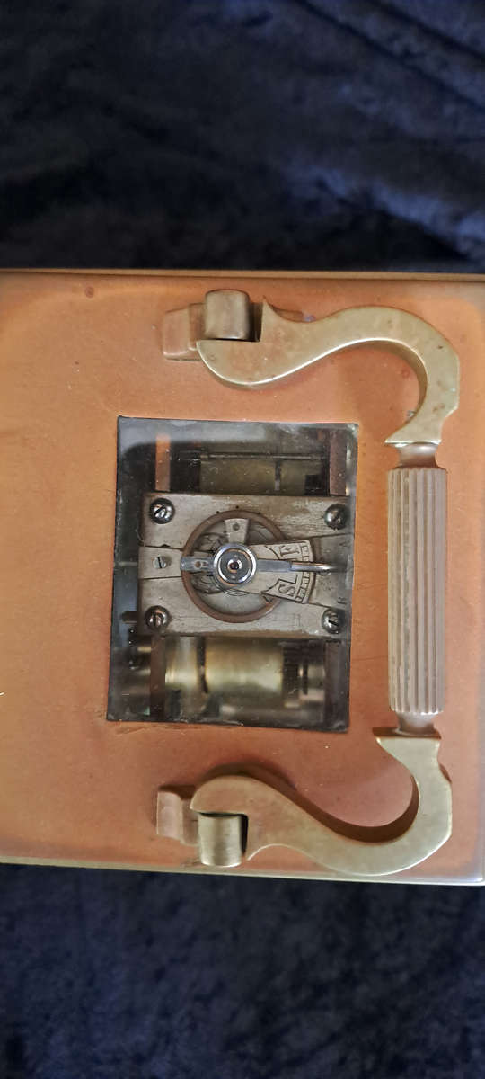 Antique large French brass  carriage clock with chime