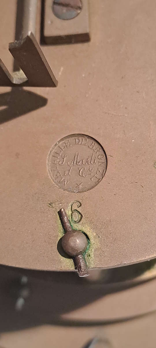 Antique Marti Medaille De Bronze French Mantle Clock open escarpment  movement