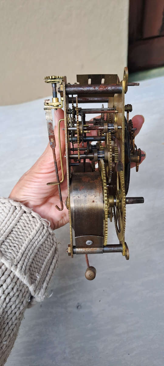 Ansonia open escarpment clock movement looks complete