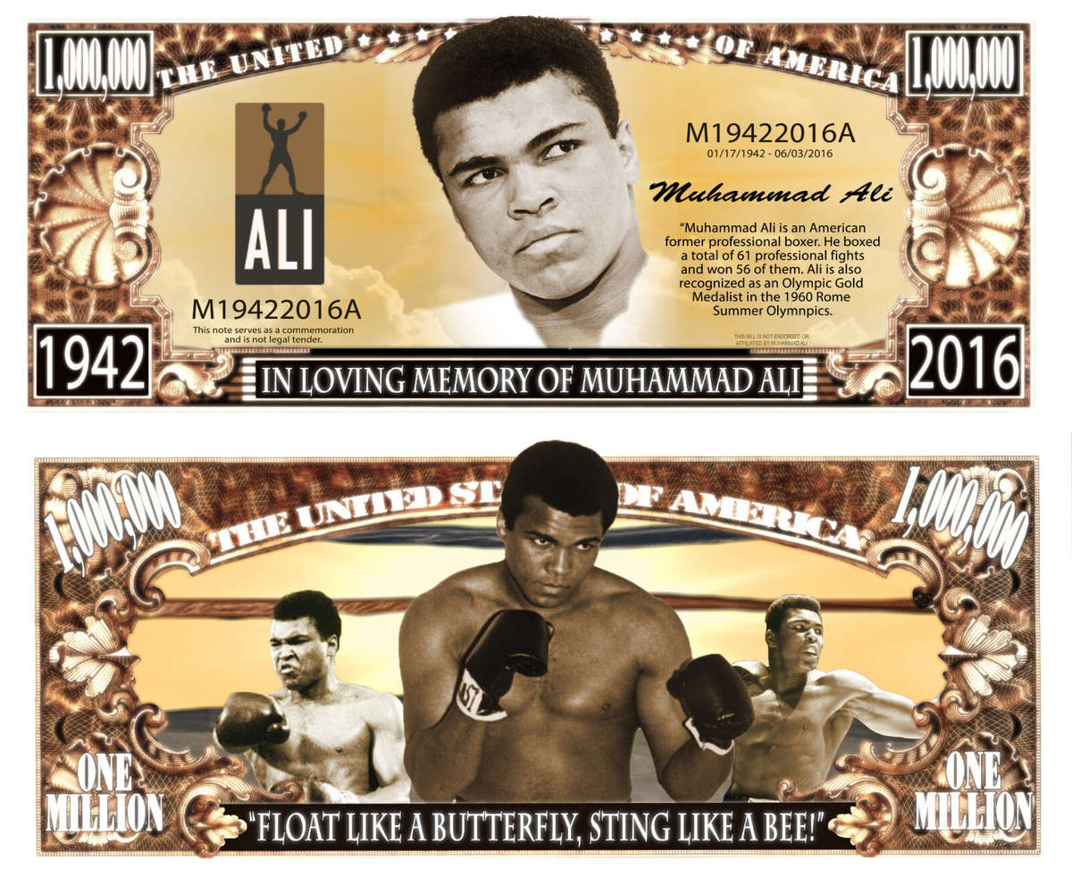 MUHAMMAD ALI NOVELTY MILLION DOLLAR BILL