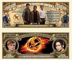 THE HUNGER GAMES  NOVELTY MILLION DOLLAR BILL