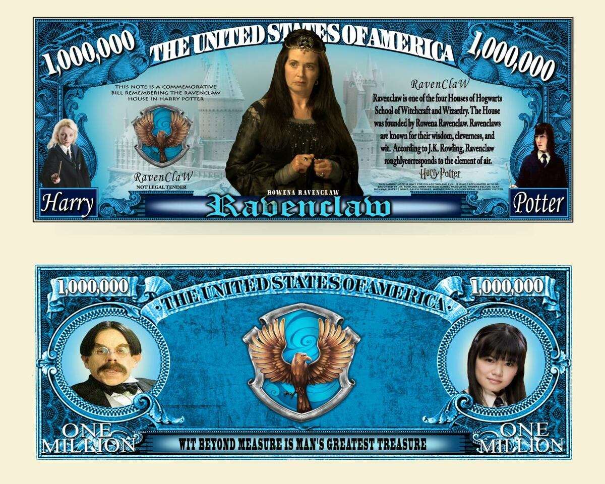RAVENCLAW NOVELTY MILLION DOLLAR BILL