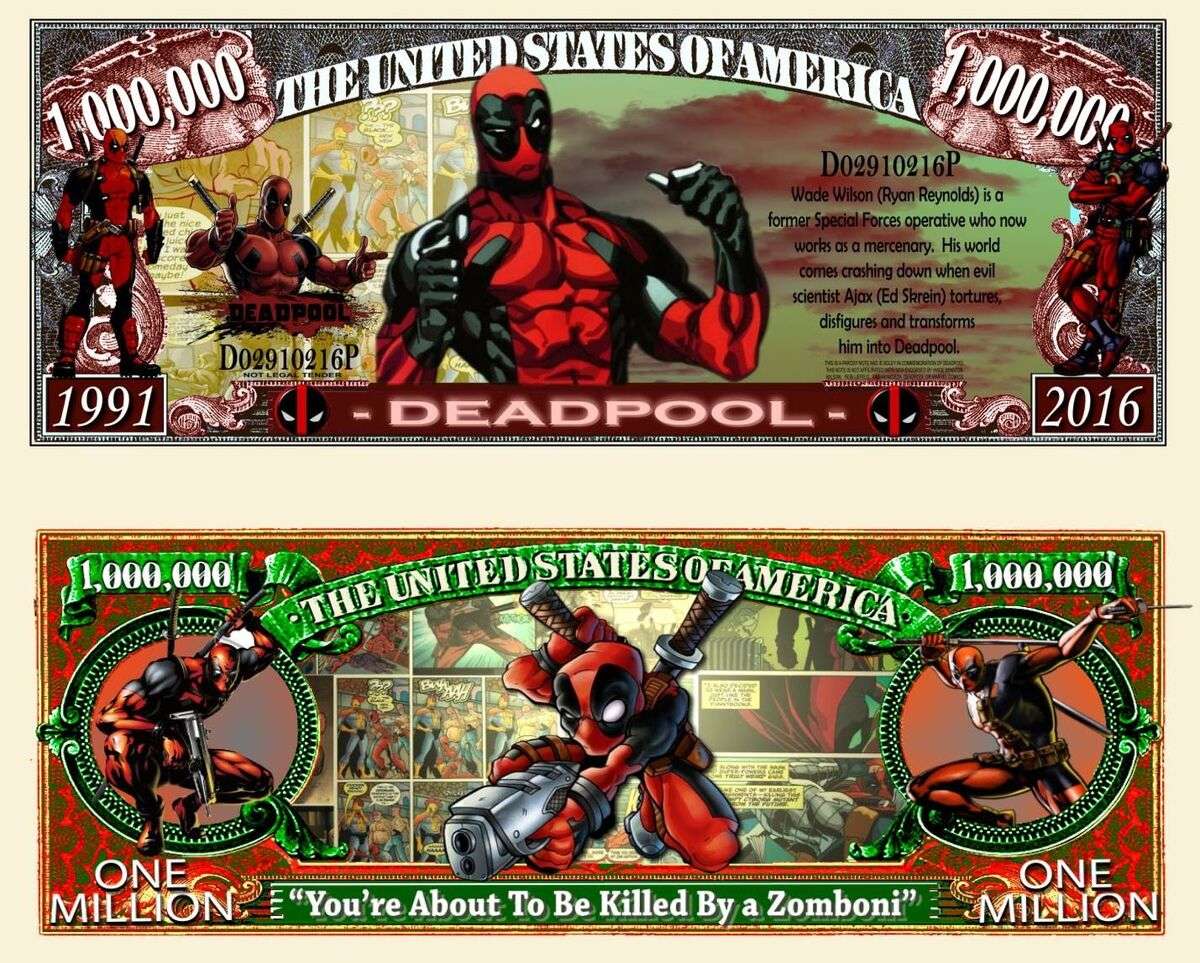 DEADPOOL MILLION DOLLAR NOVELTY  BILL