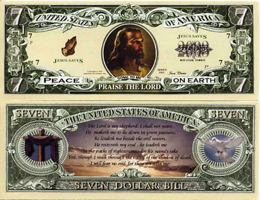 PRAISE THE LORD JESUS  MILLION DOLLAR NOVELTY BILL