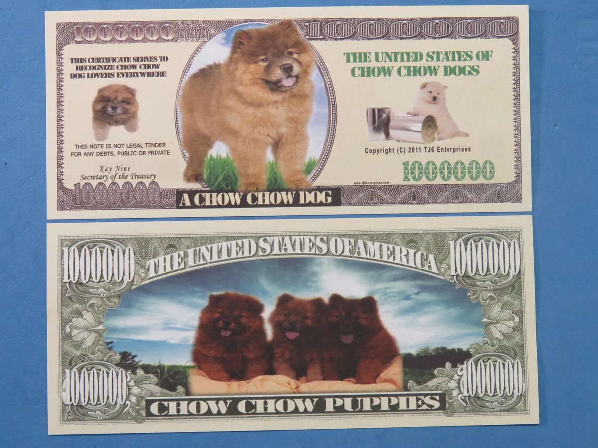 CHOW CHOW DOG LOVERS NOVELTY MILLION DOLLAR BILL