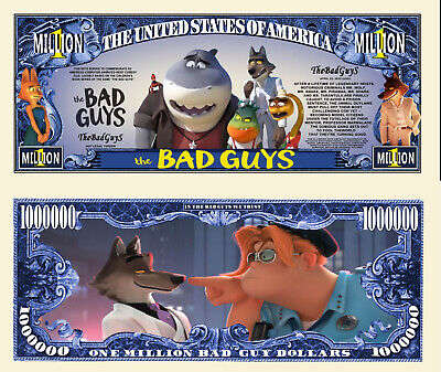 THE BAD GUYS NOVELTY MILLION DOLLAR BILL