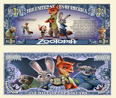 ZOOTOPIA MILLION DOLLAR NOVELTY  BILL