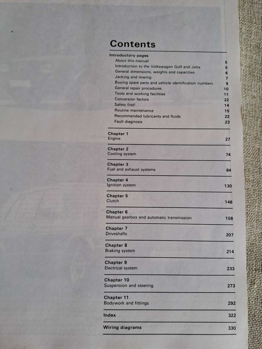 VW (petrol) Golf & Jetta, 1984-1985  Owners Workshop Manual - Haynes