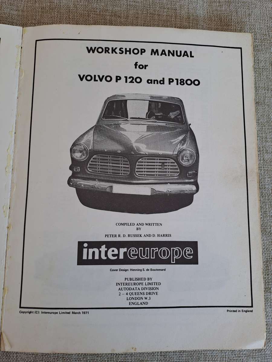 Volvo 120 Range All models including P1800 Sport Workshop Manual - Intereurope