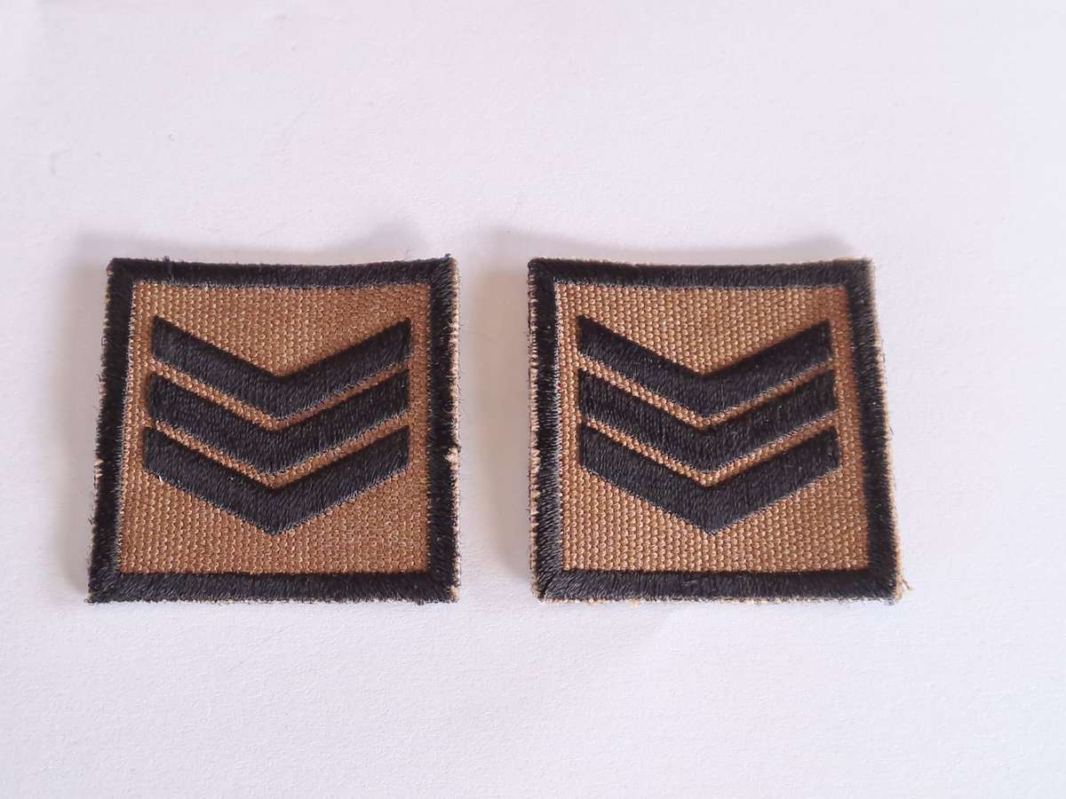 South African Defence Force SADF Rank Badge Sergeant - Pair