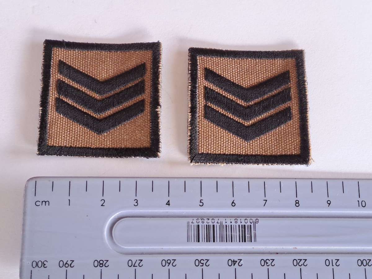 South African Defence Force SADF Rank Badge Sergeant - Pair