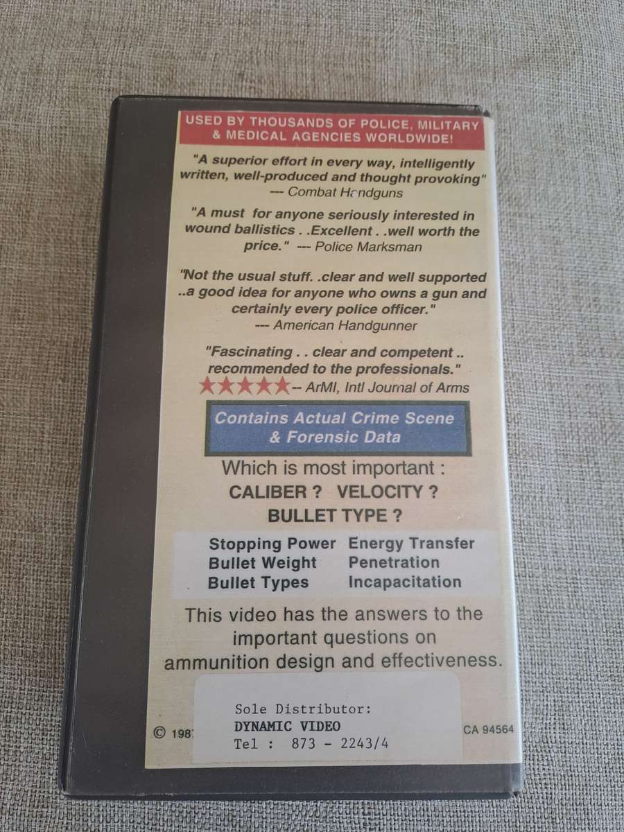 Deadly Effects: Wound Ballistics "What Bullets Do to Bodies" [VHS]