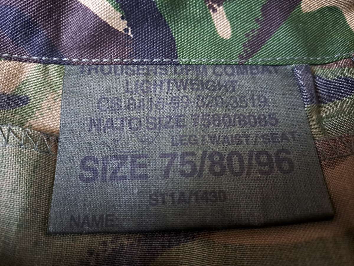 Combat Pants Camo DPM Lightweight  Size 75/80/96
