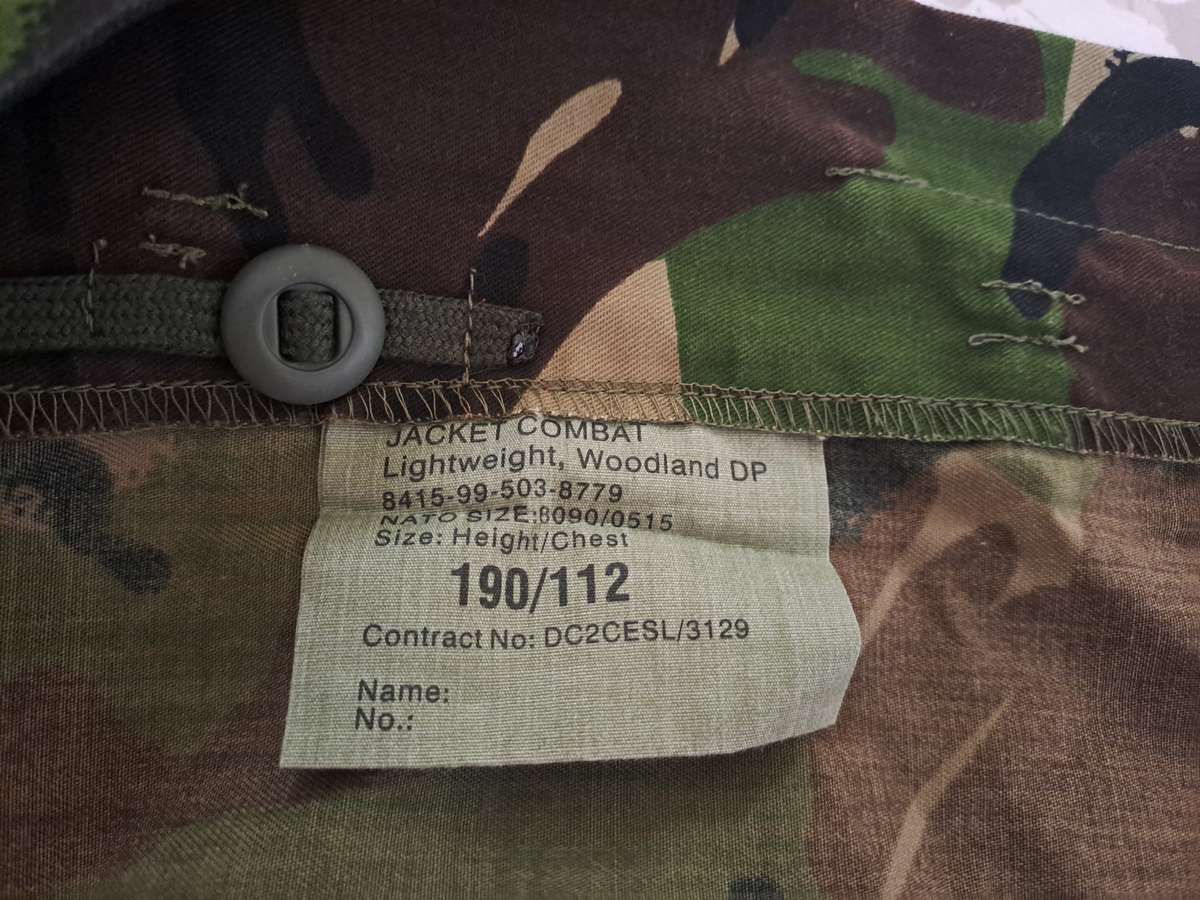 Combat Jacket Camo Woodland DP Lightweight  Size 190/112