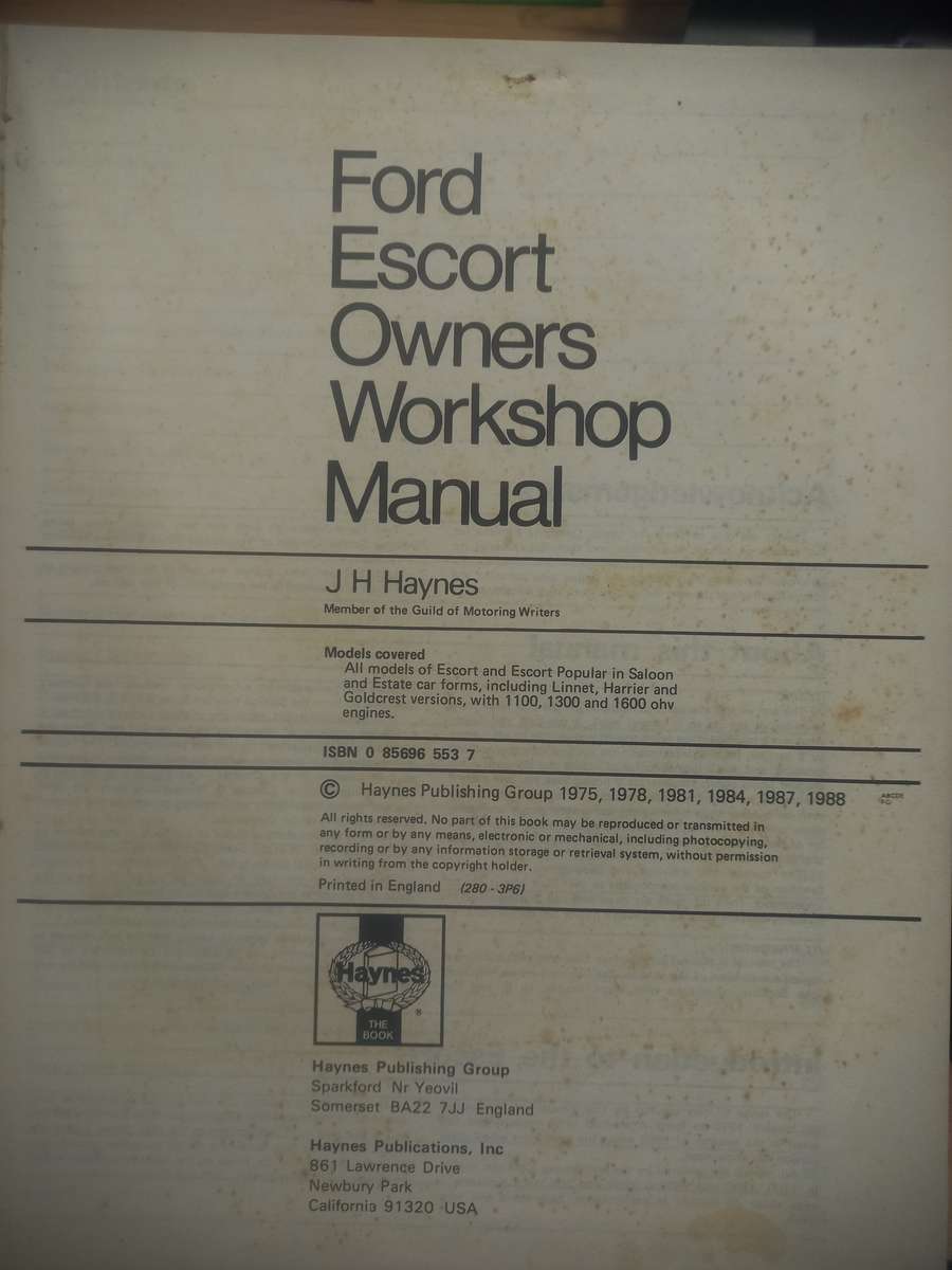 Ford Escort 75 to 80 - Owners Workshop Manual - Haynes