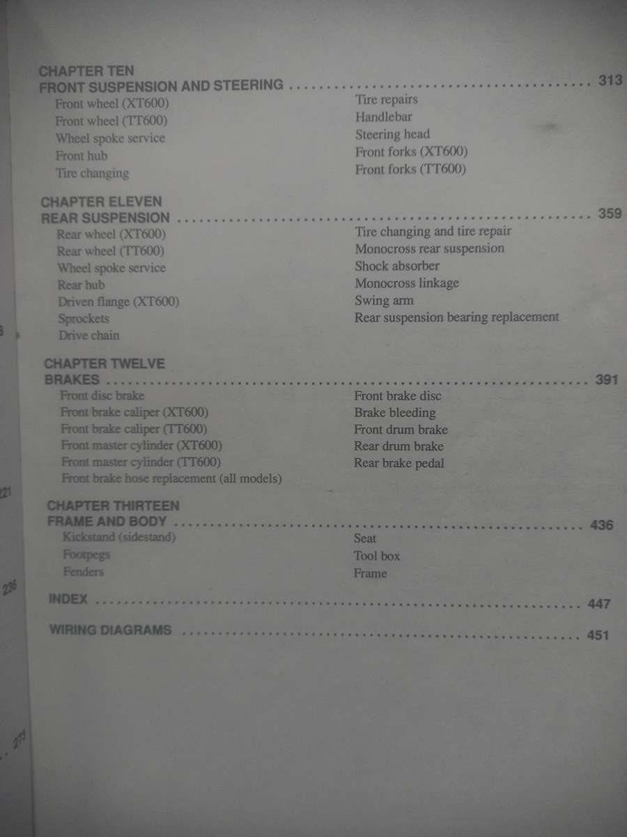 Yamaha XT600 and TT600 - 1983 to 1989 - Service Repair Maintenance - Clymer