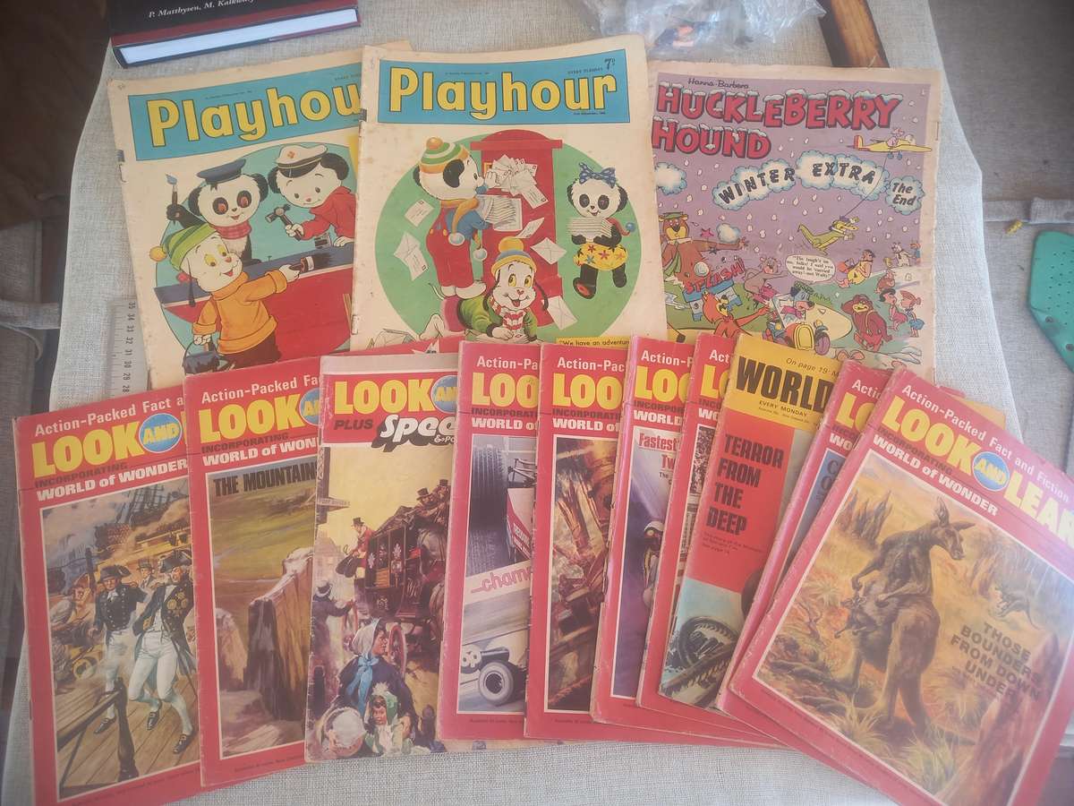 Look and Learn / Play Hour and Huckleberry  Hound mags x 13