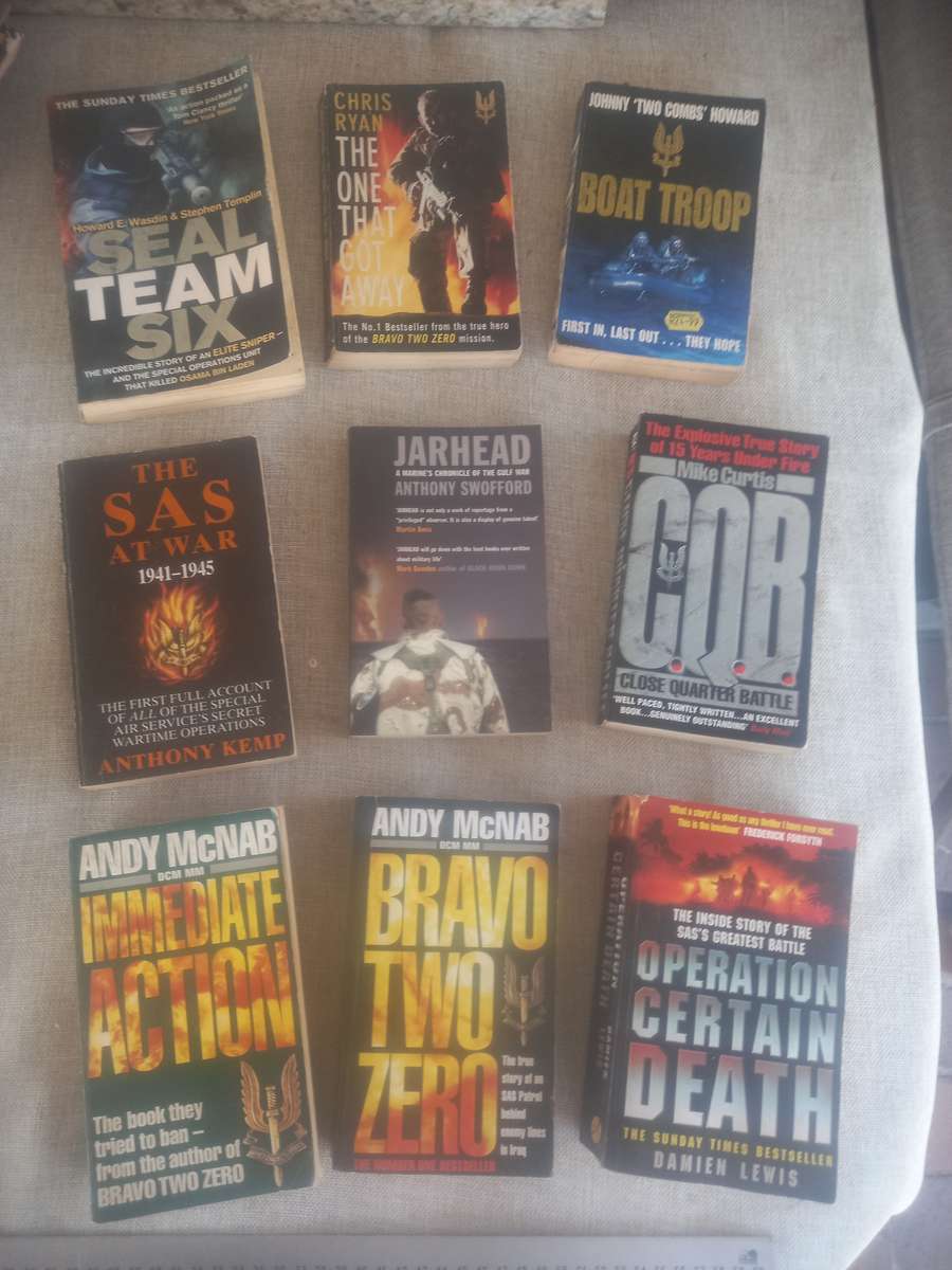 Military related reading x 9 books (special forces - non fiction)