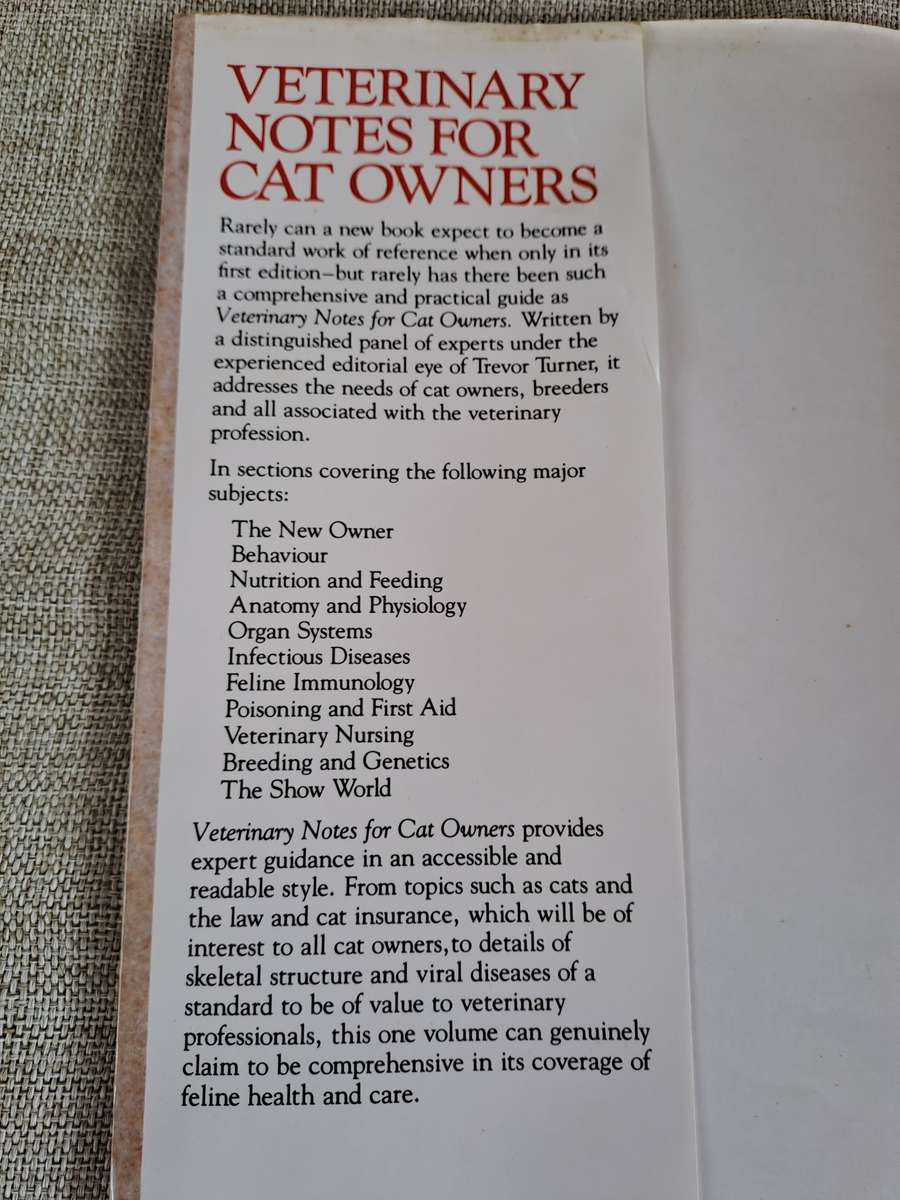 Veterinary Notes for Cat Owners - Trevor & Jean Turner