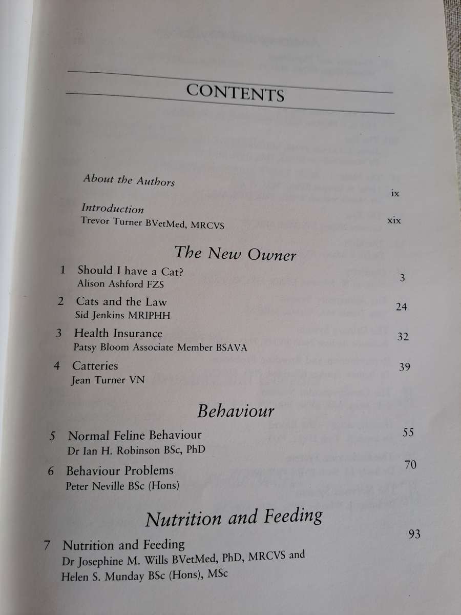 Veterinary Notes for Cat Owners - Trevor & Jean Turner