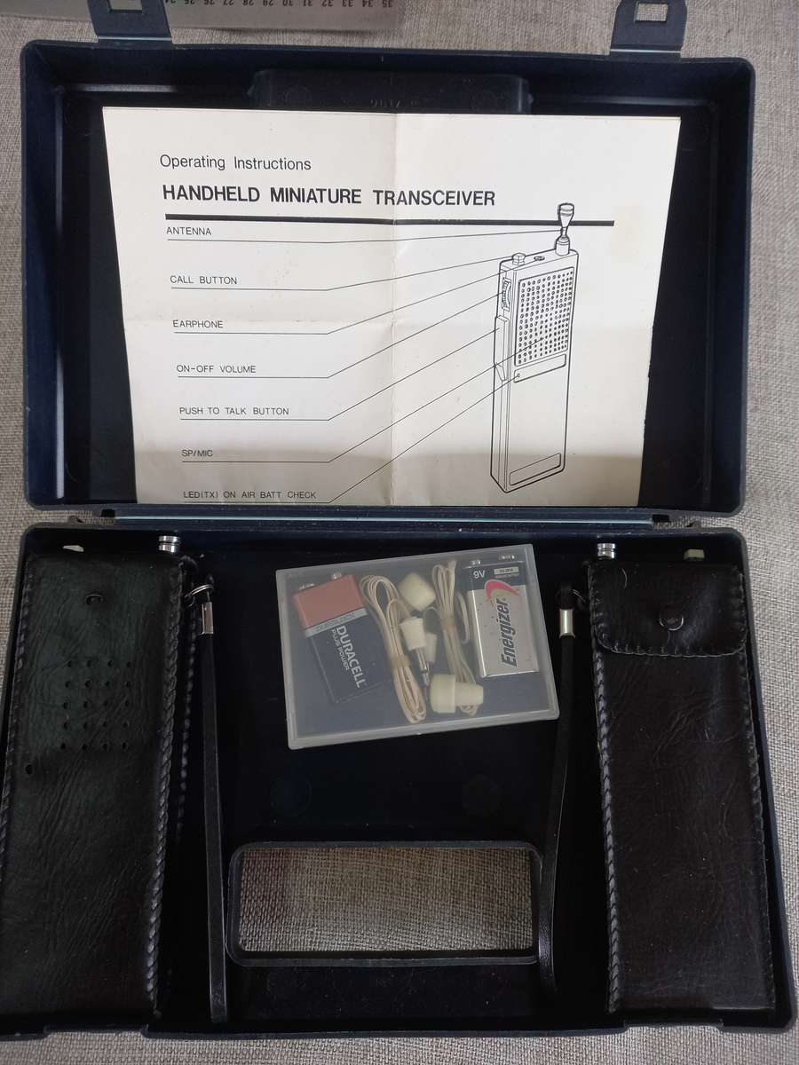 "Old school" Walkie-Talkies in case with earphones