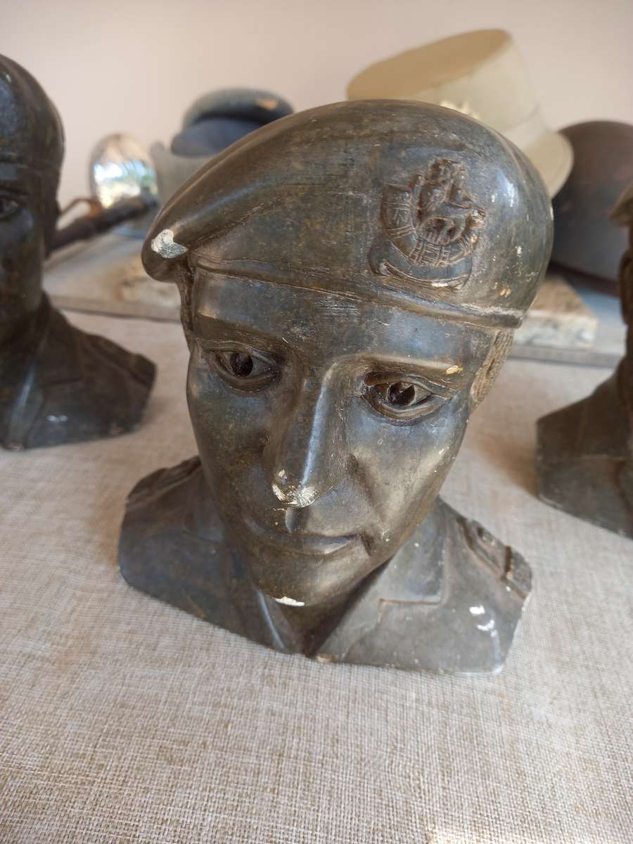 3 Rhodesian Soapstone busts